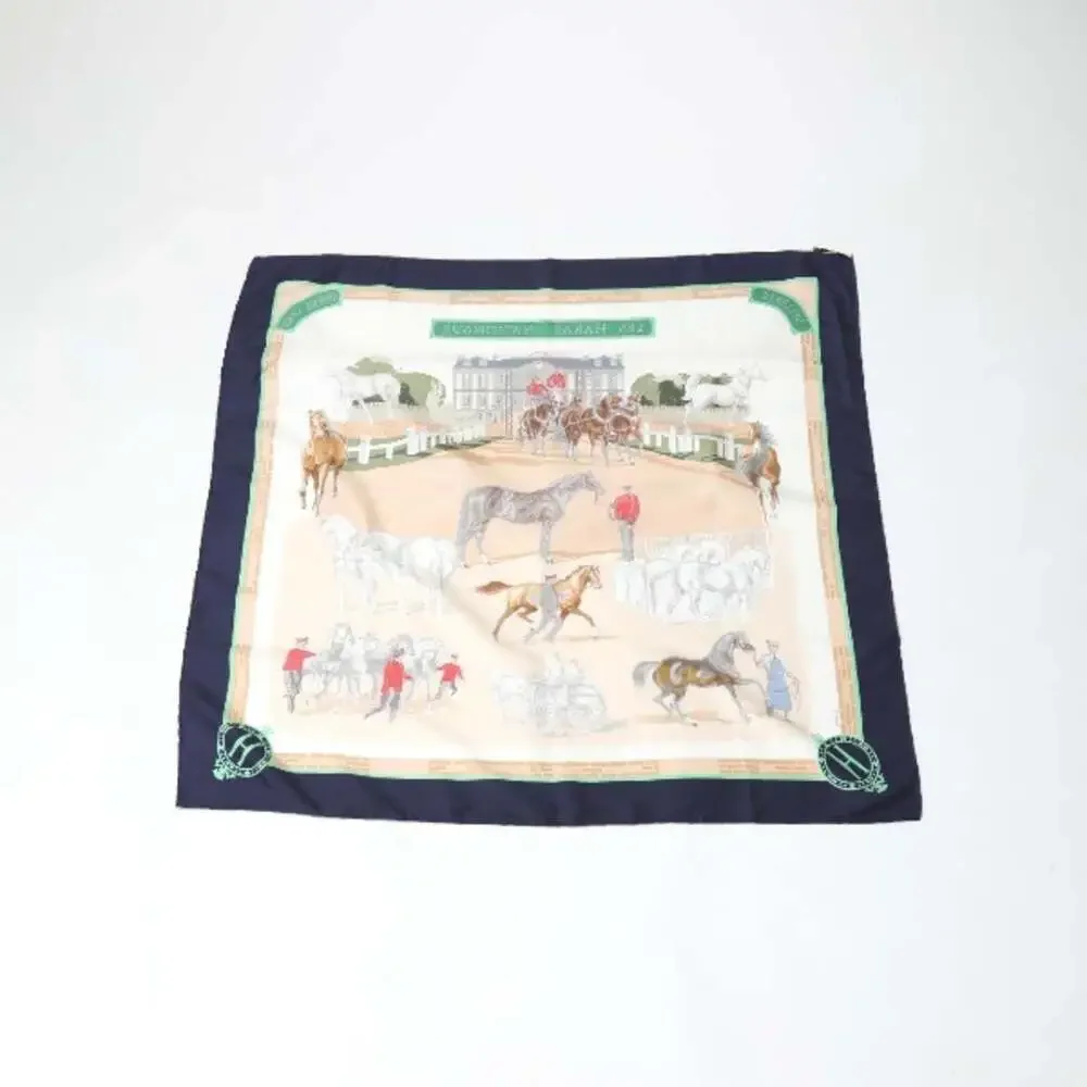 HERMES Blue Scarf - Picture 2 of 9